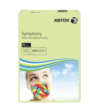 Xerox Symphony Pastel Tints Green Ream A4 Paper 80gsm  (Pack of 500)