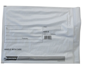 GoSecure Bubble Envelope Size 8 260x345mm White (Pack of 50)