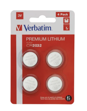 Verbatim CR2032 3V Premium Lithium Battery (Pack of 4)