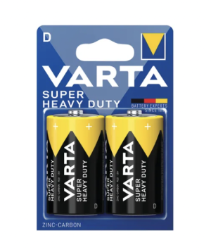 Varta Super Heavy Duty Zinc Chloride D Battery (Pack 2)