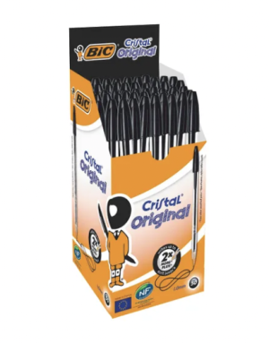 Bic Cristal Ballpoint Pen Medium Black (Pack of 50)