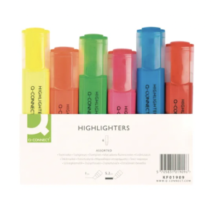 Q-Connect Assorted Highlighter Pens (Pack of 6)