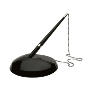 Q-Connect Reception Pen with Chain and Base