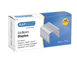 Rapesco 24/8mm Staples Chisel Point (Pack of 5000)