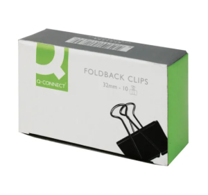 Q-Connect Foldback Clip 32mm Black (Pack of 10)