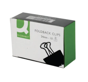 Q-Connect Foldback Clip 24mm Black (Pack of 10)