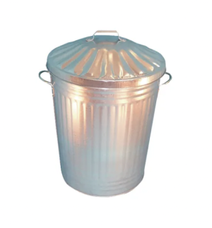 Galvanised Dustbin with Lid 90L