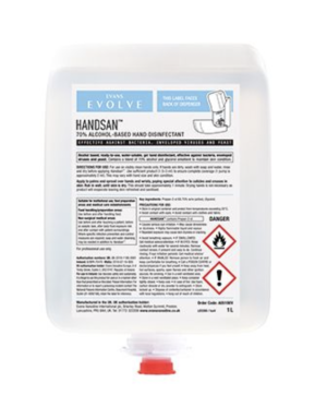 Evans Handsan Sanitiser Cartridge System 6 x 1ltr