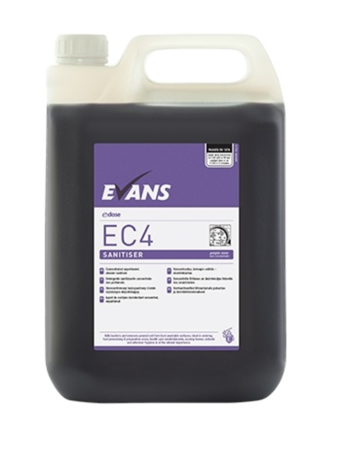 Evans e:dose EC4 Sanitiser for hard surfaces 2 X 5LTR