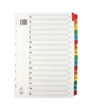 Multicoloured A4 A-Z Mylar Index dividers