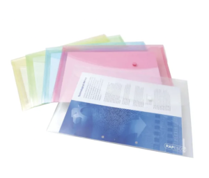 Rapesco Popper Wallet Foolscap Assorted Pastel (Pack of 5)