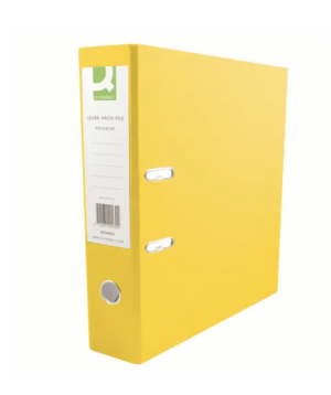 Q-Connect 70mm Lever Arch File Polypropylene A4 Yellow (Pack of 10)