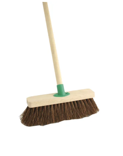 Stiff Bassine Broom with Handle 12 Inch