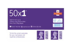 Royal Mail First Class Postage Stamp Sheet (Pack of 50)