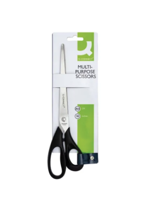 Ergonomic All Purpose Scissors 255mm Stainless Steel Blades Black Handle