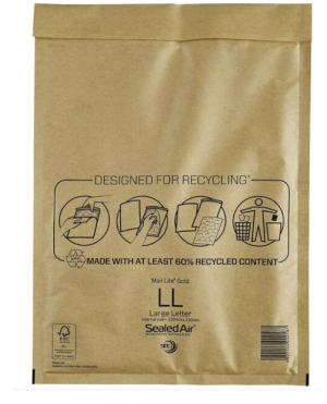 Mail Lite Sealed Air Size LL Padded Envelopes Box of 50 - Gold C4