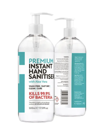 Premium Hand Sanitiser with Aloe Vera 500ml (Pack of 6)