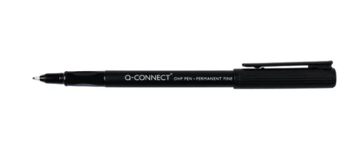 Q-Connect OHP Pen Permanent Fine Black (Pack of 10)