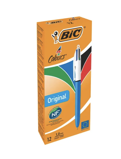Bic 4 Colours Retractable Ballpoint Pen (Pack of 12)