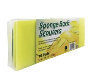 Heavy Duty Sponge Back Scourer 140x70x40mm (Pack of 10)