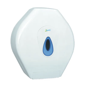 2Work Mini Jumbo Toilet Roll Dispenser White