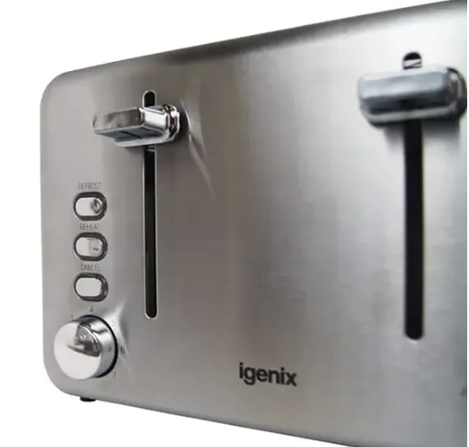 Igenix Toaster 4-Slice (Stainless steel finish with varying heat settings) - Image 2