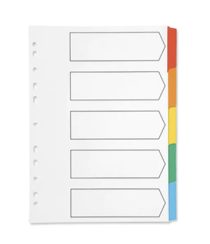 Q-Connect 5-Part Index Multi-punched Reinforced Board Multi-Colour Blank Tabs A4 White