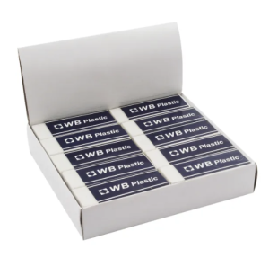 White Pencil Erasers (Pack of 20)