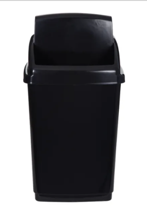 2Work Swing Top Bin 50 Litre Capacity Black