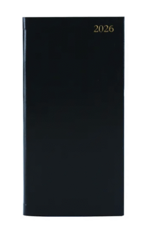 5 Star Slim Desk Diary Portrait Week To View Black 2026 KF1BK26